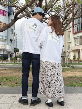 「カップルコーデ」｜「アイテム（その他シューズ）」を使った、ぱっちさん（レディース・158cm）の春コーディネート