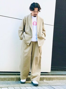 「JOINT WORKS（ジョイントワークス）のアイテム（テーラードジャケット）」を使った、Masakiさん（メンズ・163cm）の春コーディネート