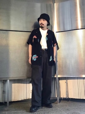 「Paraboot（パラブーツ）のアイテム（ローファー）」を使った、Masakiさん（メンズ・163cm）の夏コーディネート