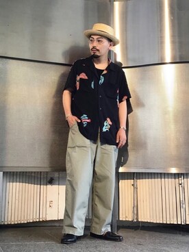 「STUSSY（ステューシー）のアイテム」を使った、Masakiさん（メンズ・163cm）の夏コーディネート
