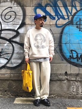 「低身長男子」｜「アイテム（スウェットパンツ）」を使った、Masakiさん（メンズ・163cm）の冬コーディネート