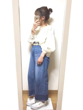 「CONVERSE（コンバース）のconverse（コンバース） ALL STAR OX（オールスターOX）（スニーカー）」を使った、いの ◎さん（レディース・148cm）の春コーディネート