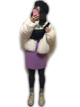 「CONVERSE（コンバース）のconverse（コンバース） ALL STAR OX（オールスターOX）（スニーカー）」を使った、いの ◎さん（レディース・148cm）の冬コーディネート