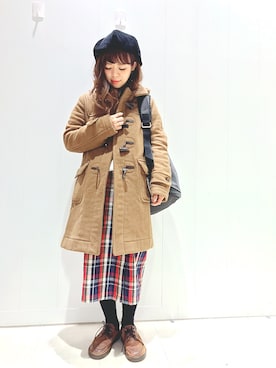 「ラップスカート」｜「アイテム（ダッフルコート）」を使った、R子さん（レディース・151cm）の冬コーディネート