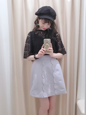 「one after another NICE CLAUP（ワンアフターアナザーナイスクラップ）のアイテム（キャスケット）」を使った、ricacoさん（レディース・158cm）の春コーディネート