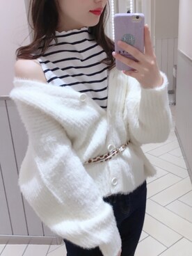「one after another NICE CLAUP（ワンアフターアナザーナイスクラップ）のアイテム（タンクトップ）」を使った、ricacoさん（レディース・158cm）の冬コーディネート