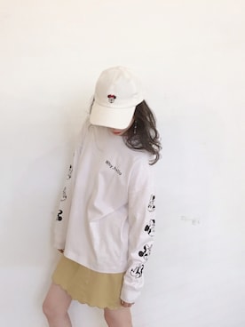 「one after another NICE CLAUP（ワンアフターアナザーナイスクラップ）のアイテム（キャップ）」を使った、ricacoさん（レディース・158cm）の冬コーディネート