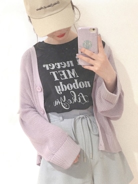 「one after another NICE CLAUP（ワンアフターアナザーナイスクラップ）のアイテム（キャップ）」を使った、ricacoさん（レディース・158cm）の春コーディネート