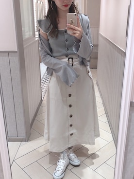 「トレンチスカート」｜「アイテム（アンサンブル）」を使った、ricacoさん（レディース・158cm）の夏コーディネート