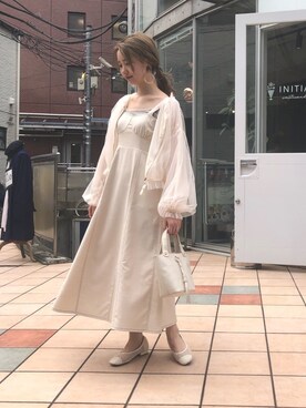 「one after another NICE CLAUP（ワンアフターアナザーナイスクラップ）のアイテム（ブルゾン）」を使った、ricacoさん（レディース・158cm）の春コーディネート
