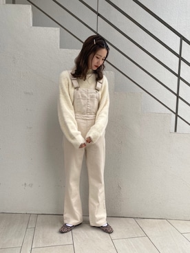 「one after another NICE CLAUP（ワンアフターアナザーナイスクラップ）のアイテム（オールインワン・サロペット）」を使った、ricacoさん（レディース・158cm）の秋コーディネート