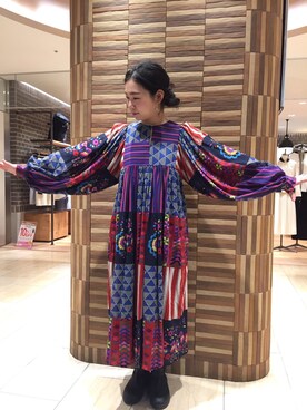 「ボヘミアンズ」｜「アイテム（ワンピース）」を使った、小林さん（レディース・155cm）の冬コーディネート