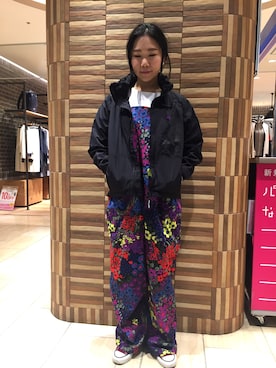 「ボヘミアンズ」｜「アイテム（サロペット/オーバーオール）」を使った、小林さん（レディース・155cm）の冬コーディネート