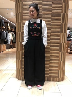 「ボヘミアンズ」｜「アイテム（オールインワン・サロペット）」を使った、小林さん（レディース・155cm）の秋コーディネート