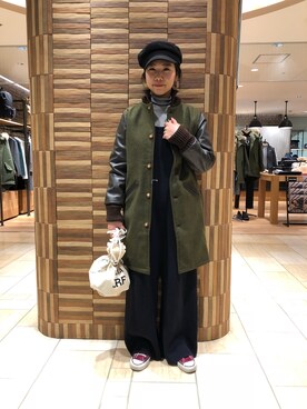 「SKOOKUM（スクーカム）のアイテム（その他アウター）」を使った、小林さん（レディース・155cm）の冬コーディネート