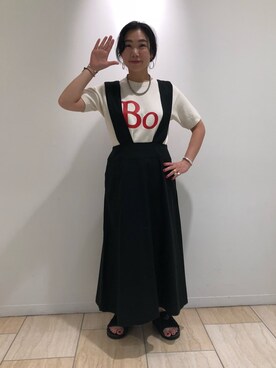 「ボヘミアンズ」｜「アイテム（ニット/セーター）」を使った、小林さん（レディース・155cm）の夏コーディネート