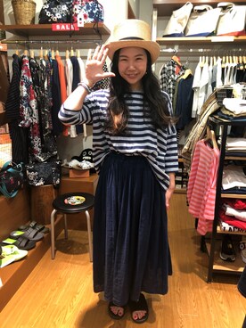 「ボヘミアンズ」｜「アイテム（Tシャツ/カットソー）」を使った、小林さん（レディース・155cm）の夏コーディネート