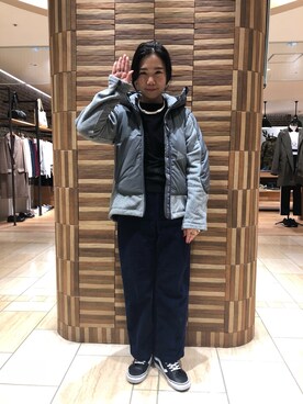 「and wander（アンドワンダー）のアイテム（ブルゾン）」を使った、小林さん（レディース・155cm）の秋コーディネート