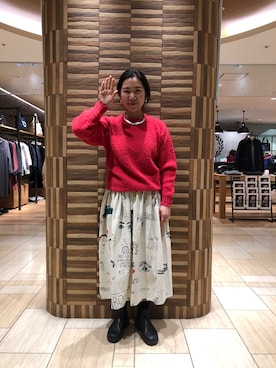 「ボヘミアンズ」｜「アイテム（ニット/セーター）」を使った、小林さん（レディース・155cm）の秋コーディネート