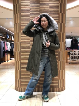 「ボヘミアンズ」｜「アイテム（Tシャツ/カットソー）」を使った、小林さん（レディース・155cm）の秋コーディネート