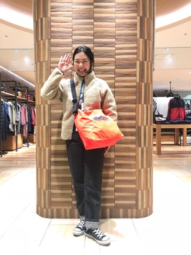 「MANASTASH（マナスタッシュ）のアイテム（ジャケット/アウター）」を使った、小林さん（レディース・155cm）の冬コーディネート