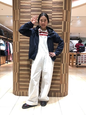 「MANASTASH（マナスタッシュ）のアイテム（マウンテンパーカー）」を使った、小林さん（レディース・155cm）の冬コーディネート