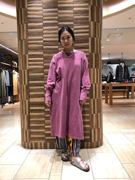 「MANASTASH（マナスタッシュ）のアイテム（ワンピース/ドレス）」を使った、小林さん（レディース・155cm）の夏コーディネート