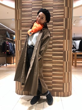 「TAION（タイオン）のアイテム（ファッション雑貨）」を使った、小林さん（レディース・155cm）の秋コーディネート