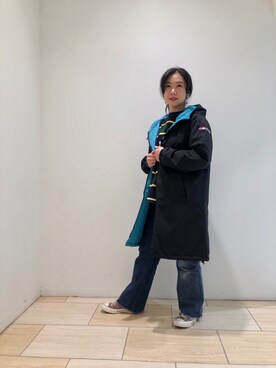 「MANASTASH（マナスタッシュ）のアイテム（その他アウター）」を使った、小林さん（レディース・155cm）の秋コーディネート