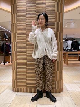 「rasox（ラソックス）のアイテム（レッグウェア）」を使った、小林さん（レディース・155cm）の秋コーディネート