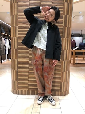 「rasox（ラソックス）のアイテム（レッグウェア）」を使った、小林さん（レディース・155cm）の春コーディネート
