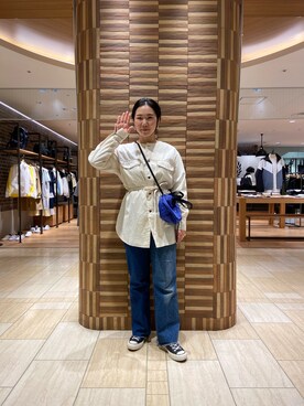 「MANASTASH（マナスタッシュ）のアイテム（バッグ）」を使った、小林さん（レディース・155cm）の春コーディネート
