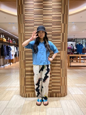 「WILD THINGS（ワイルドシングス）のWILD THINGS × Kentaro Okawara × BEAVER ワイルドシングス × 大河原 健太郎 × ビーバー　BUCKET HAT バケットハット（ハット）」を使った、小林さん（レディース・155cm）の春コーディネート