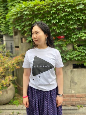「and wander（アンドワンダー）のアイテム（Tシャツ/カットソー）」を使った、小林さん（レディース・155cm）の春コーディネート