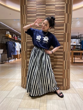 「ボヘミアンズ」｜「アイテム（Tシャツ/カットソー）」を使った、小林さん（レディース・155cm）の夏コーディネート