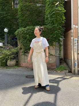 「FUNG（ファング）のアイテム（トップス）」を使った、小林さん（レディース・155cm）の夏コーディネート