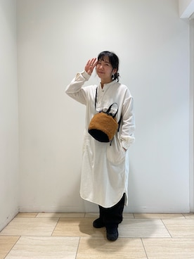 「MANASTASH（マナスタッシュ）のアイテム（バッグ）」を使った、小林さん（レディース・155cm）の秋コーディネート
