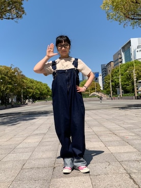 「and wander（アンドワンダー）のアイテム」を使った、小林さん（レディース・155cm）の春コーディネート
