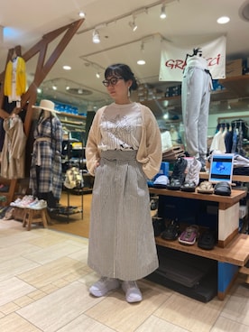「and wander（アンドワンダー）のアイテム」を使った、小林さん（レディース・155cm）の春コーディネート