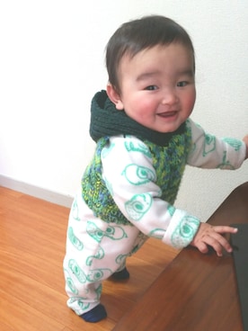 「baby ampersand（ベビーアンパサンド）のアイテム」を使った、мinатоさん（キッズ・70cm）の春コーディネート