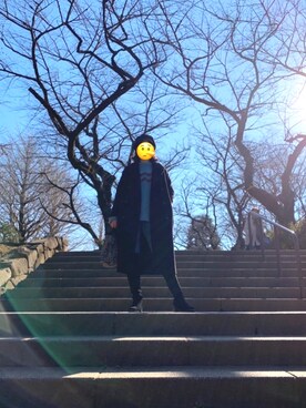 「Herve Chapelier（エルベシャプリエ）のアイテム（バッグ、ベージュ系）」を使った、yun.さん（レディース・169cm）の冬コーディネート