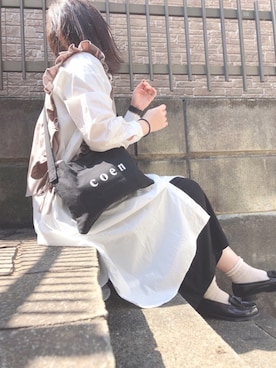 「HARUTA」｜「アイテム（シャツワンピース）」を使った、ぷーさん（レディース・159cm）の春コーディネート