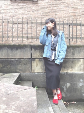 「赤い靴」｜「アイテム（アクセサリー）」を使った、ぷーさん（レディース・159cm）の秋コーディネート