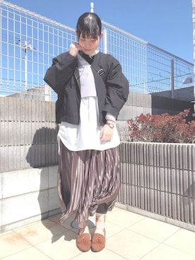 「タッセル」｜「アイテム（ジャケット/アウター）」を使った、ぷーさん（レディース・159cm）の春コーディネート