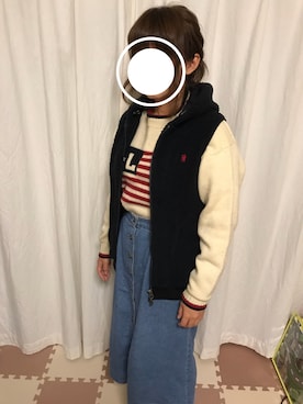 「アイテム（ダウンベスト、その他）」を使った、まみぞうさん（レディース・157cm）の秋コーディネート