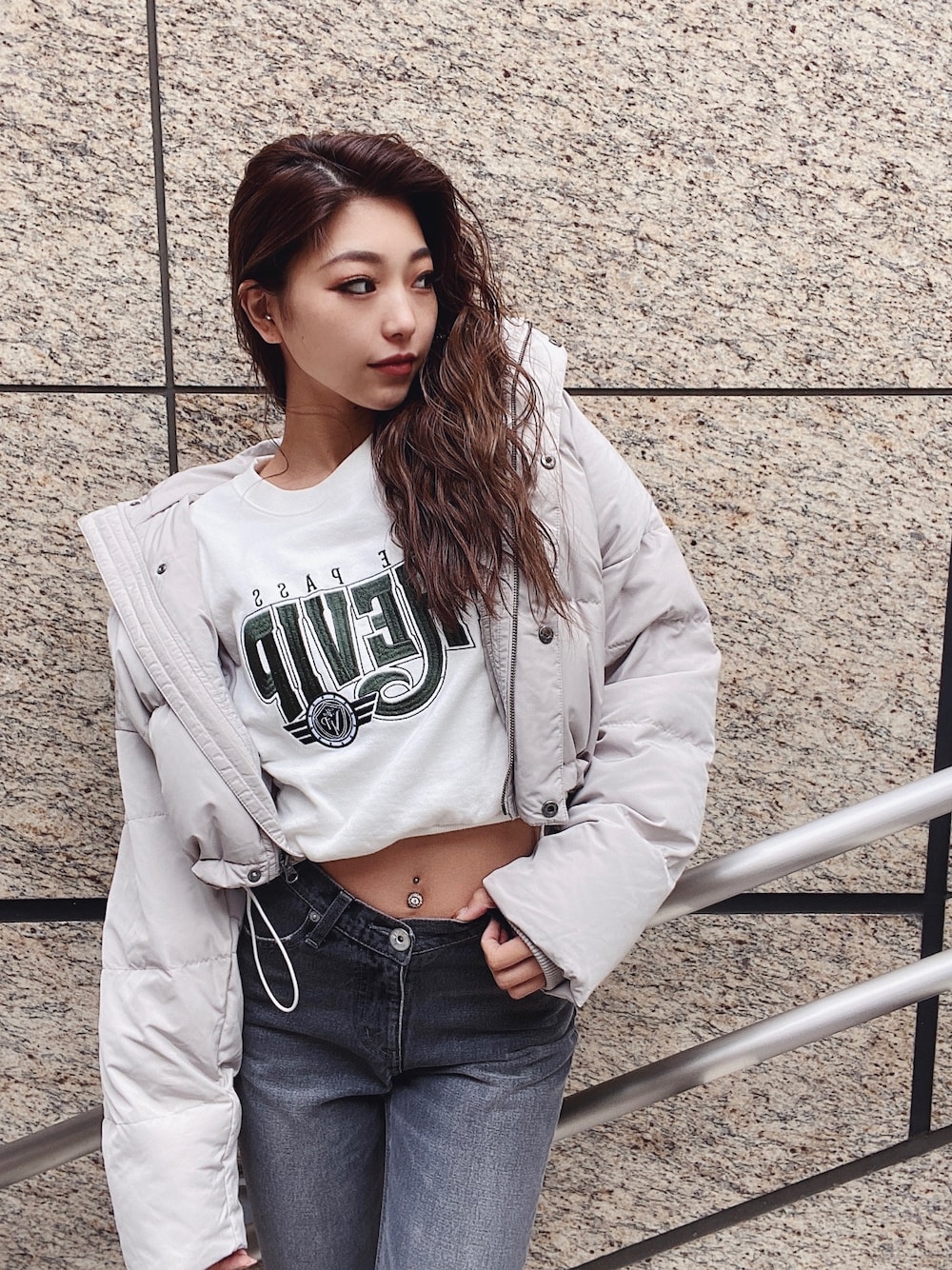 ダウンジャケット 黒とデニム コンビネーションALLUMETTE ダウンジャケット 黒とデニム コンビネーションALLUMETTE gakuさんの