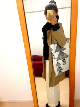 「Another Edition（アナザーエディション）のアイテム（トレンチコート）」を使った、Chihiroさん（レディース・154cm）の春コーディネート