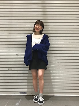 「韓国スタイル」｜「アイテム（ブルゾン）」を使った、Ayaki Taguchiさん（レディース・158cm）の春コーディネート