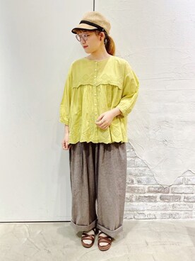 「スカラップ」｜「アイテム（キャップ）」を使った、ささき｟名古屋/イオンモール大高｠さん（レディース・152cm）の夏コーディネート