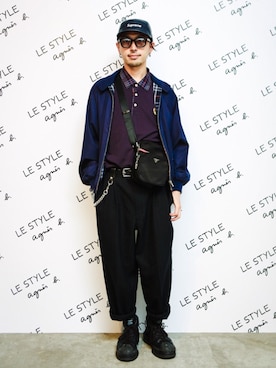 「バーバリー」｜「アイテム（財布/小物）」を使った、BFさん（メンズ・175cm）の春コーディネート